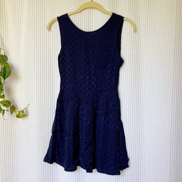 Navy Blue Summer Dress with Bow on Back by Topshop - Picture 2 of 7